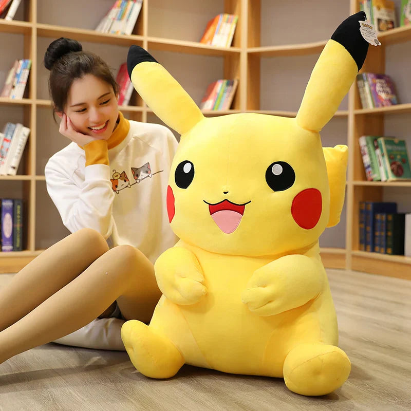 Kawaii Large Pikachu Stuffed Toy – High-Quality Pokémon Plush Doll with Gengar Peluche Pillow, Perfect Xmas Gift for Kids and Friends