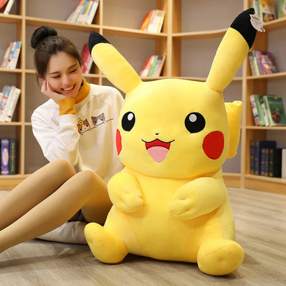 Kawaii Large Pikachu Stuffed Toy – High-Quality Pokémon Plush Doll with Gengar Peluche Pillow, Perfect Xmas Gift for Kids and Friends