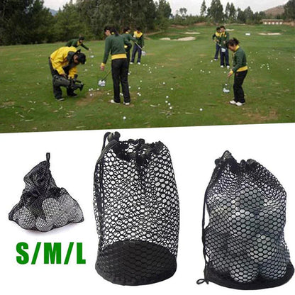 Lightweight Sports Mesh Golf Ball Carrying Bag – Nylon Drawstring Storage Pouch for 16/32/56 Balls, Durable Golf Practice and Training Ball Bag