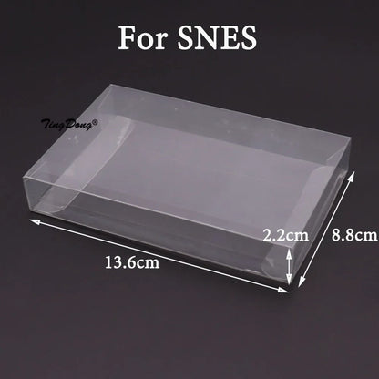 10PCS Clear Transparent Game Cartridge Cases – CIB Plastic PET Protectors for N64, NES, SNES, GB, GBA, GBC, NGPC, Switch & PS5