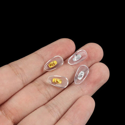 10 Pairs Silicone Screw-On Nose Pads | PVC Aluminum Core for Glasses & Eyewear Support Accessories