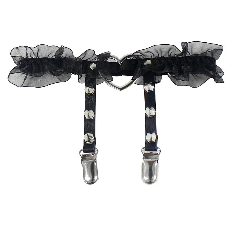 Sexy Leather Thigh Garter Belt – PU Punk Elastic Harness Leg Strap for Women & Girls