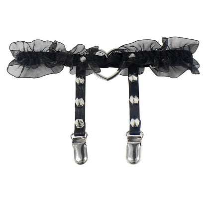 Sexy Leather Thigh Garter Belt – PU Punk Elastic Harness Leg Strap for Women & Girls