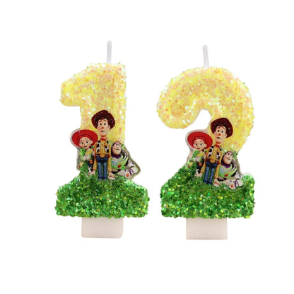 Toy Story Cartoon Number Candles 0-9 - Cute Kids Birthday Cake & Party Decoration Supplies