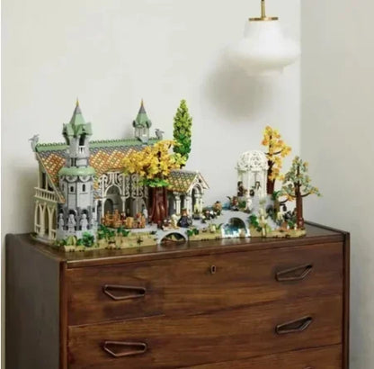 Rivendell Street View Building Blocks Set - 6167pcs Film Series Model, Compatible with 10316 Style Bricks, Ideal Gift for Kids