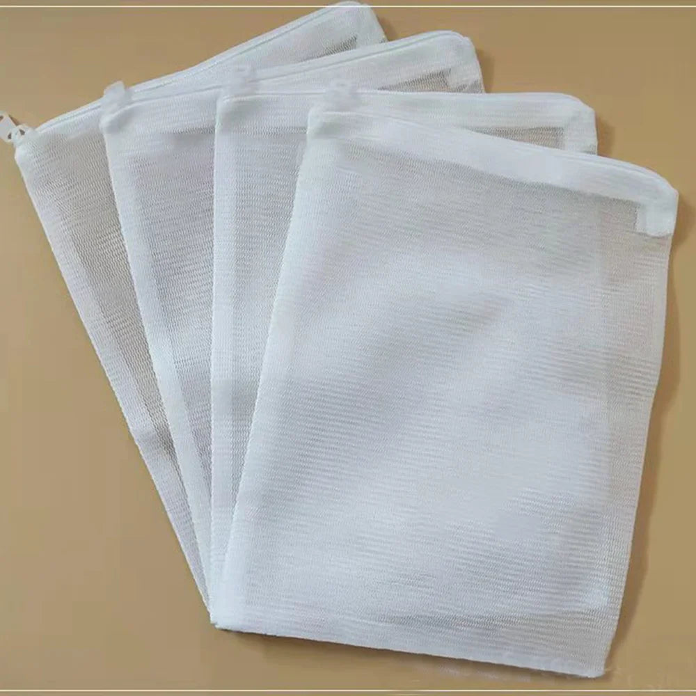 5/10Pcs Reusable Aquarium Filter Media Bags – Fine Mesh Zipper Bags for Freshwater & Saltwater Fish Tanks