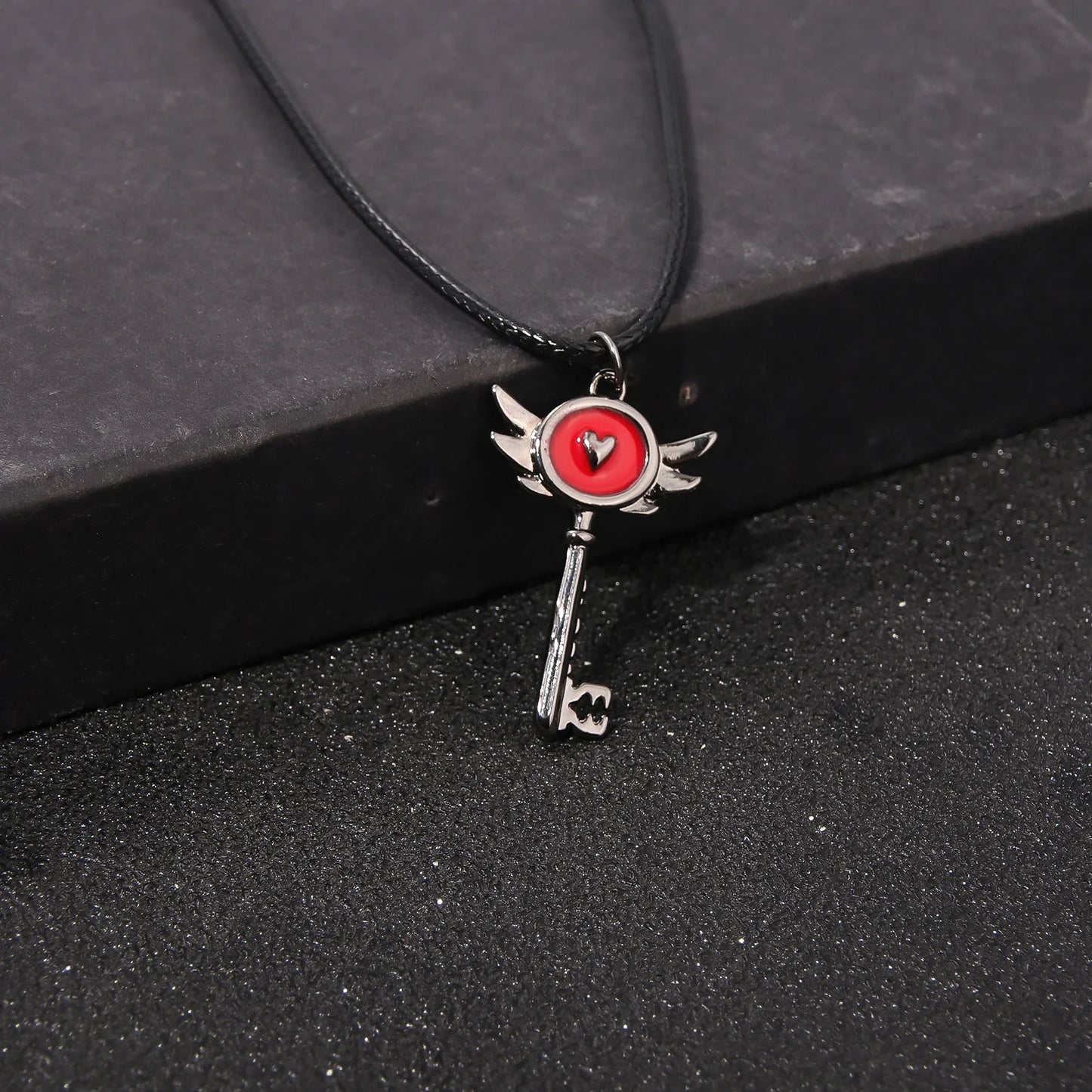 Hazbin Hotel Inspired Heart Portal Key Pendant Necklace – Cosplay Choker Jewelry Gift for Women & Men