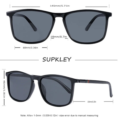 SUPKLEY Polarized Sports Sunglasses for Men – Lightweight Comfortable Square Sun Glasses with Original Case