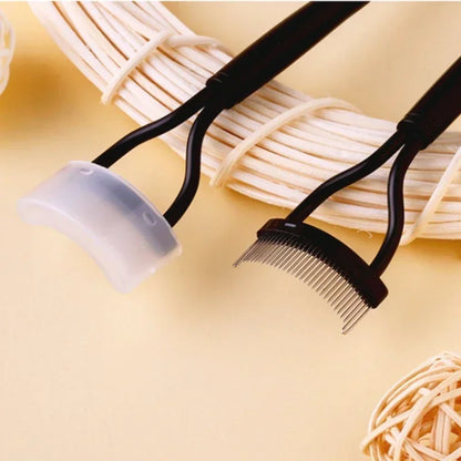 Eyelash Separator Metal Teeth Foldable Curler - Stainless Steel Makeup Tool for Beauty - Mascara Curl Brush Comb