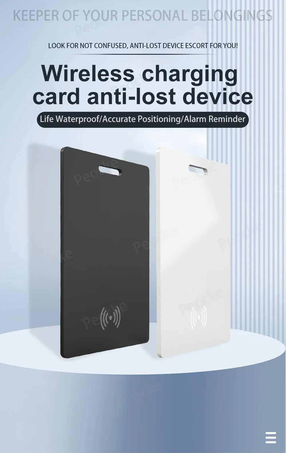 Wallet Anti-Loss Card – GPS Smart Tag with iPhone Find My Bluetooth, Ultra-Thin Wireless Charging, IP67 Waterproof
