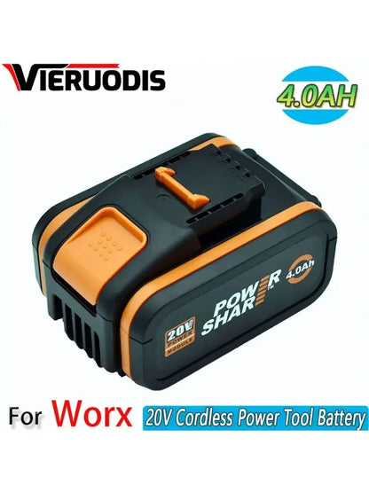 20V 4.0Ah Rechargeable Lithium Battery for WORX – Compatible with WA3553, WA3551, WA3553.1, WA3570, Electric & Garden Tools