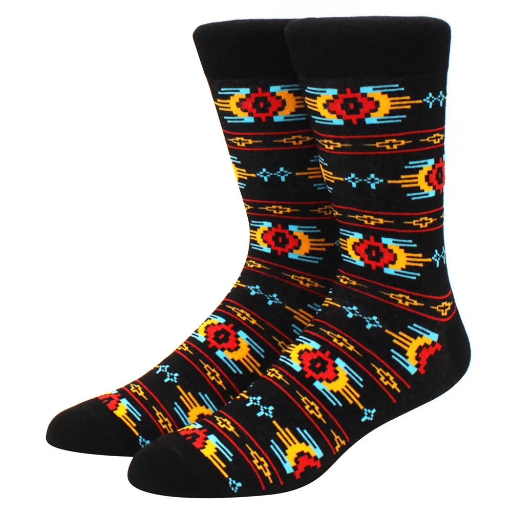Men’s & Women’s Funny Beer Rainbow Socks – Skateboard Striped Pig Hip Hop Colorful Mid-Rise Casual Crew Cotton Socks, Unisex Fashion Novelty Socks