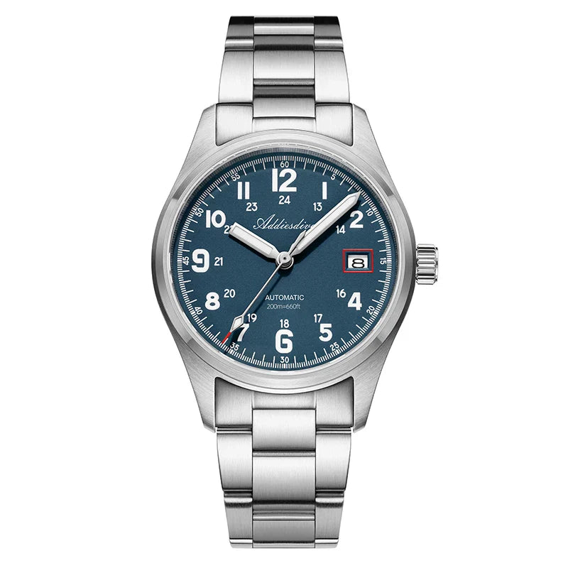 ADDIESDIVE AD2070 Men’s Automatic Mechanical Watch – Sapphire Crystal, 20Bar Waterproof, Super Luminous Stainless Steel