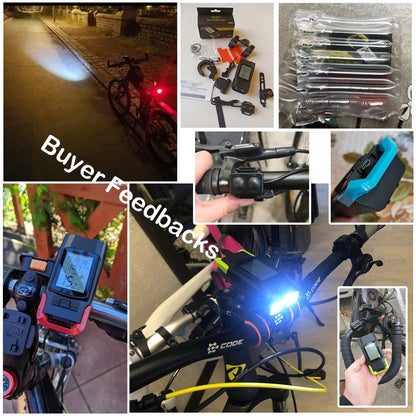 4 Mode USB Bike Light Lamp – Bicycle Computer with 3-Mode Horn, Flashlight, LED Front Lights, Speedometer, and Headlight