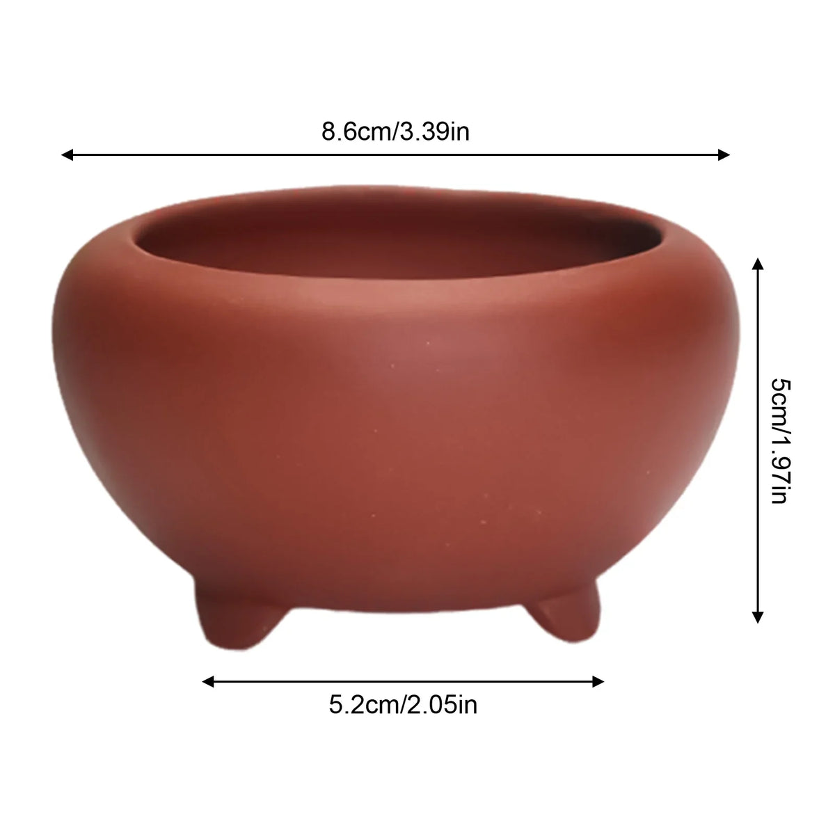 Ceramic Round Plant Pot - Succulent & Orchid Planter with Drainage Holes for Indoor & Outdoor Decor