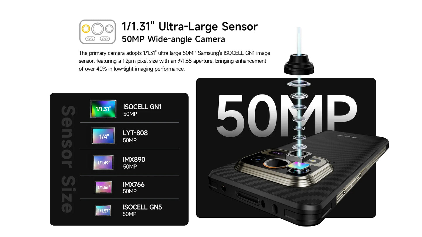 Ulefone Armor 25T Pro 5G Rugged Smartphone – Thermal Imaging, Night Vision, Android 14, 64MP Camera, NFC, Waterproof, 33W Charging