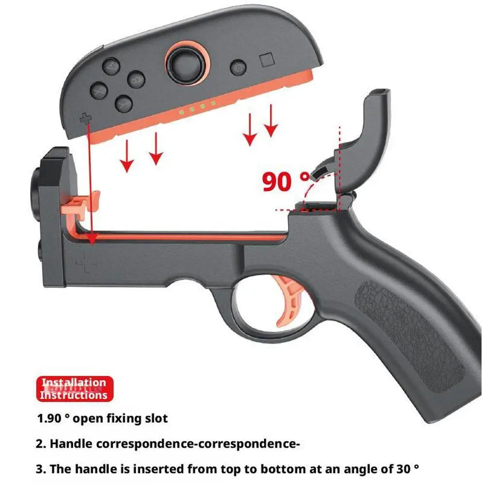 Switch2 Game Gun Controller – Left & Right Shooting Stock with Anti-Slip Grip for NS2
