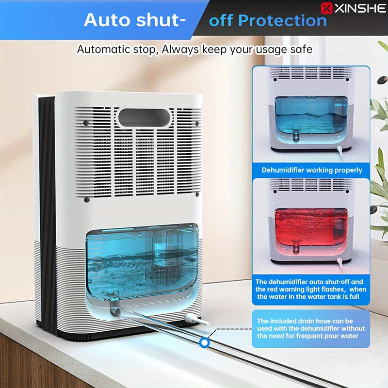 Dehumidifier – 1.2L Large Tank, Covers Up to 80m², Suitable for Home, Bedroom, Office & Kitchen, EU/US Plug