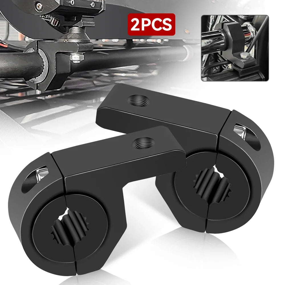 Motorcycle LED Headlight & Spotlight Clamp Bracket Kit – Tube Mount for Fog Light & Motorbike Accessories