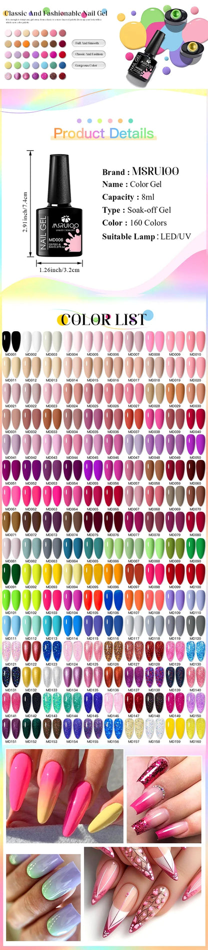 7pc Nail Gel Polish Set – DIY Nail Art Design, Soak Off UV Gel, Long-Lasting Manicure & Painting Gel Vernis Kits for Decoration