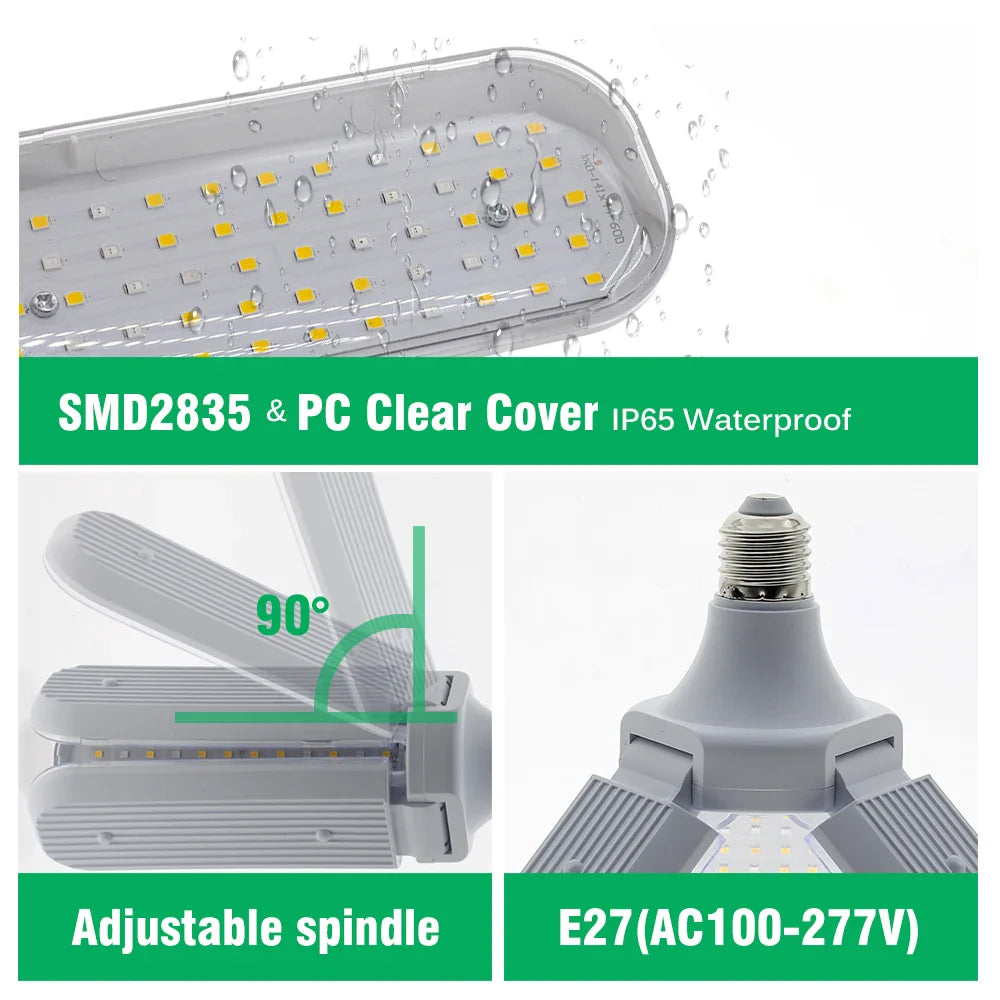 Foldable LED Grow Light E27 Full Spectrum 24W/36W/48W – Plant Growing Phytolamp for Indoor Flowers & Seedlings Growth Lamp