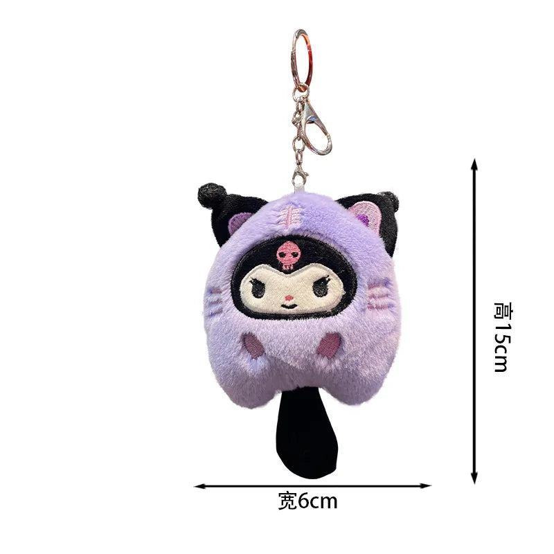 Sanrio Plush Doll Keychain Set – Melody, Cinnamoroll & Pochacco Cute Bag Pendant Gifts for Kids