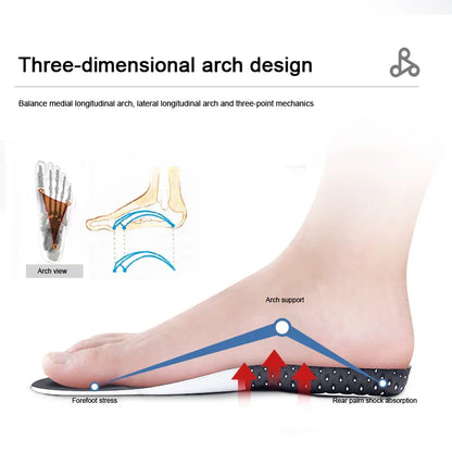 Memory Foam Orthopedic Insoles: Gel Cushion with Silicone Arch Support Pads for Men & Women - Soft Running Shoe Inserts