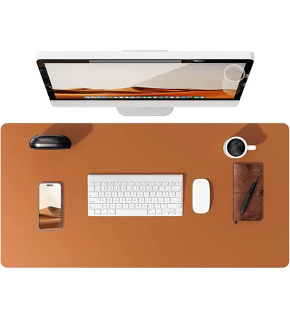 Large Leather Mouse Pad Desk Mat - Non-Slip PU Leather Office Desk Protector for Laptop & Workspace Setup