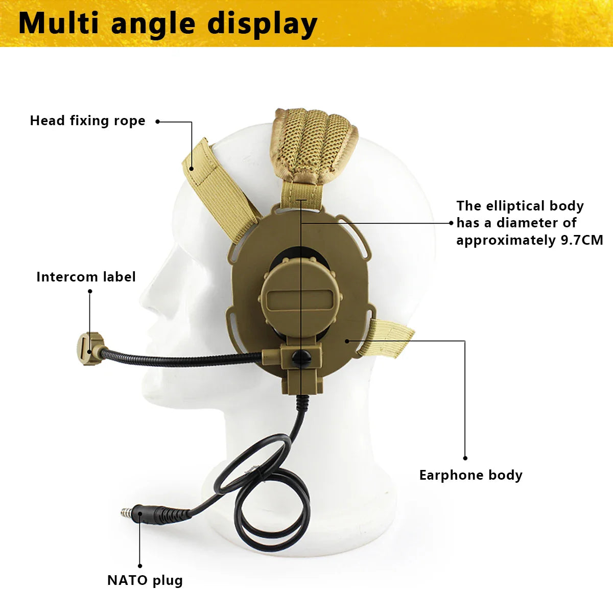Tactical Bowman Elite II Headset – U94 PTT Communication Headphone for Kenwood & Baofeng UV-5R Radio Accessory