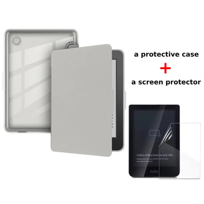 Kobo Clara 2E Case with Screen Protector — 6" Auto Sleep Leather Magnetic Cover & Transparent Acrylic Funda