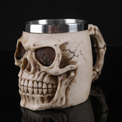 Viking-Style Wooden Beer Mug – Insulated Metal Barrel Cup for Drinks (1PCS)