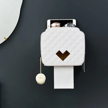 Portable Toilet Paper Holder - Wall-Mounted Bathroom Tissue Dispenser & Storage Box