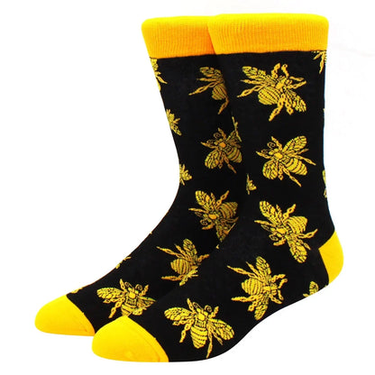 Men’s & Women’s Funny Beer Rainbow Socks – Skateboard Striped Pig Hip Hop Colorful Mid-Rise Casual Crew Cotton Socks, Unisex Fashion Novelty Socks