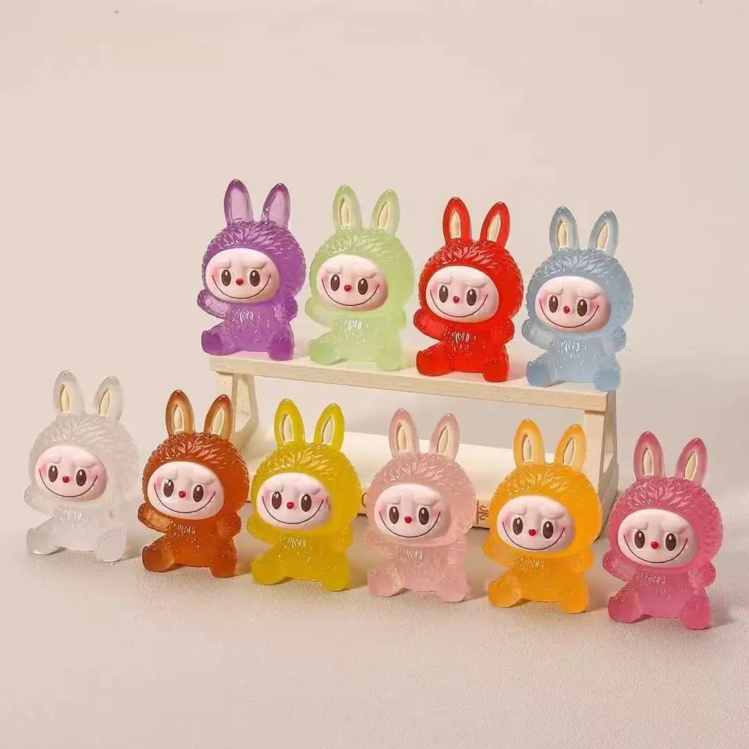 Luminous 3D Labubu DIY Blind Box Cute Cartoon Anime Doll Creative Ornament Birthday Gift for Kids