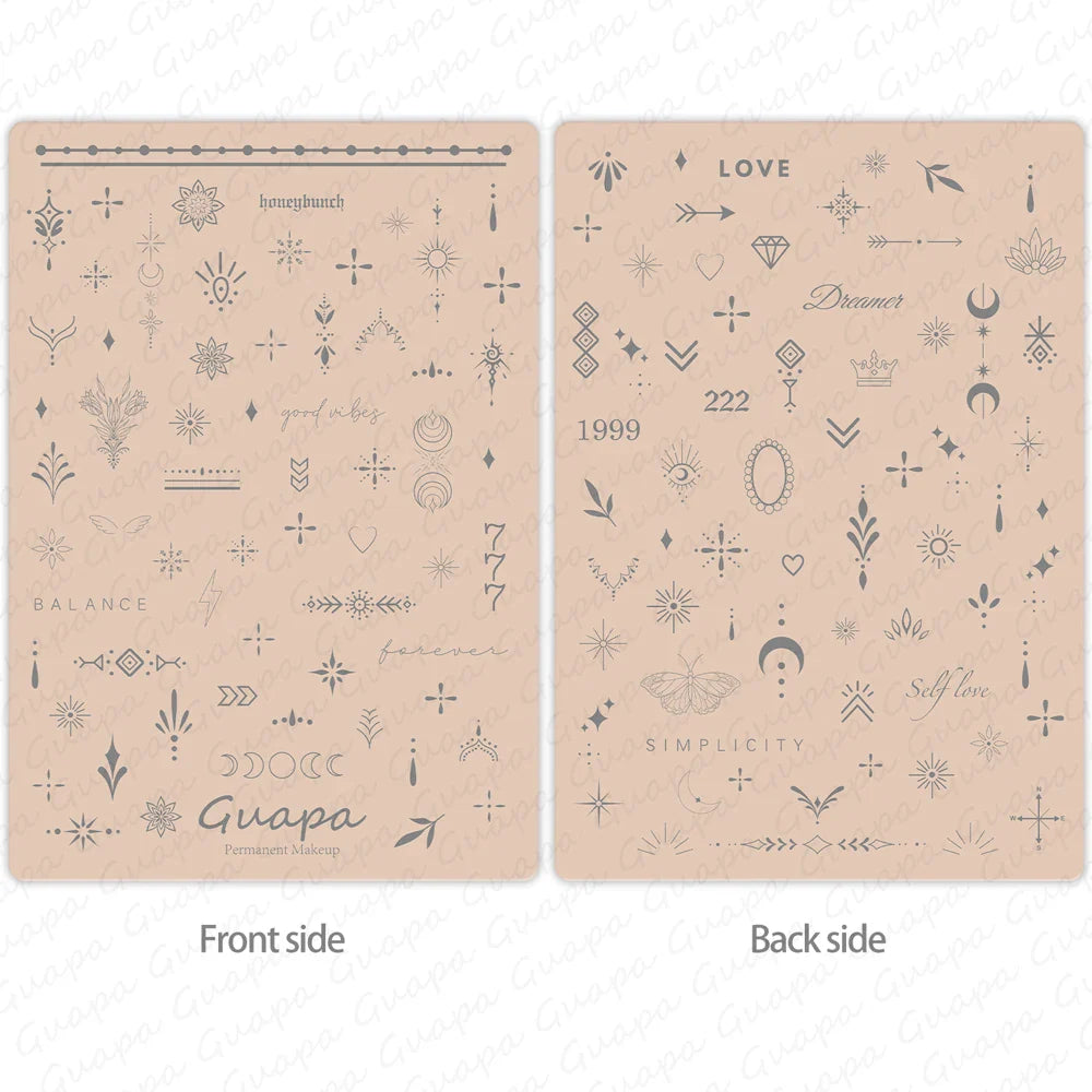Silicone Practice Skin for Permanent Makeup — Double-Sided Latex Sheet with Brows Design for Hair Stroke Training