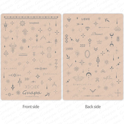Silicone Practice Skin for Permanent Makeup — Double-Sided Latex Sheet with Brows Design for Hair Stroke Training