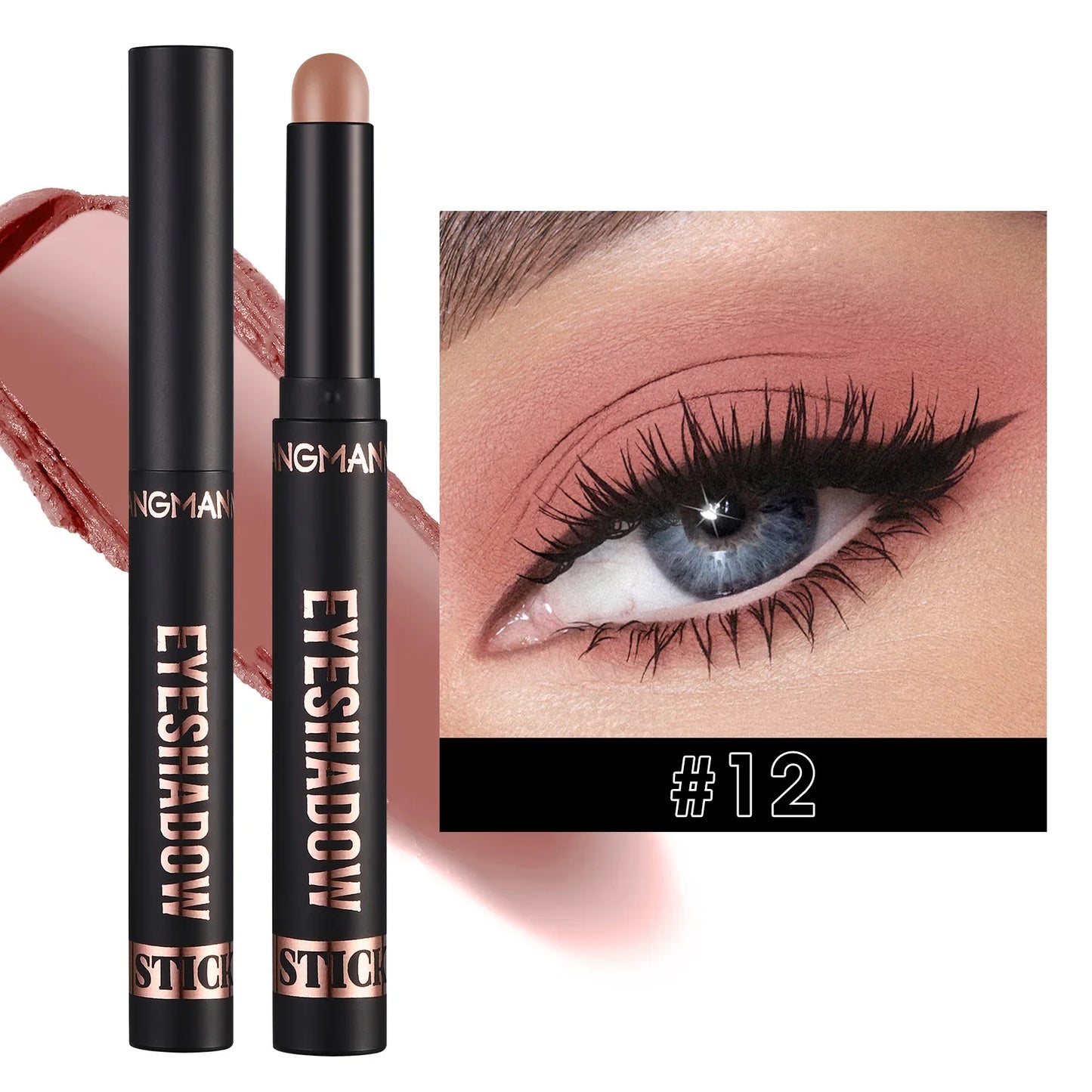 LANGMANNI 16-Color Pearl Waterproof Eyeshadow Stick – Long-Lasting Color & Face Highlight