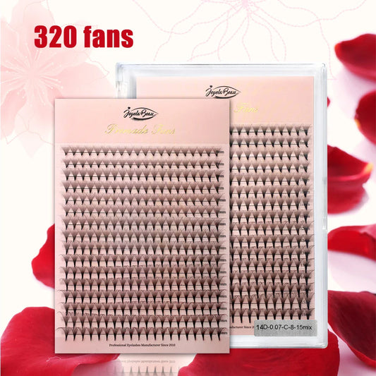 Goddess Premade Volume Lash Fans — 4D to 20D Faux Mink Individual Eyelash Extensions, Pointy Stem 320 Fans