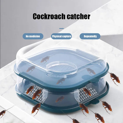 Cockroach Trap Box - Reusable Household Cockroach Catcher and Killer, Insect Control for Kitchen and Garden, Pesticide-Free