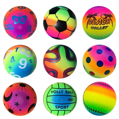 3pcs Rainbow Ball Toys – Eco-Friendly Soft Leather Balls for Kids, Indoor & Outdoor Play, Party Gifts
