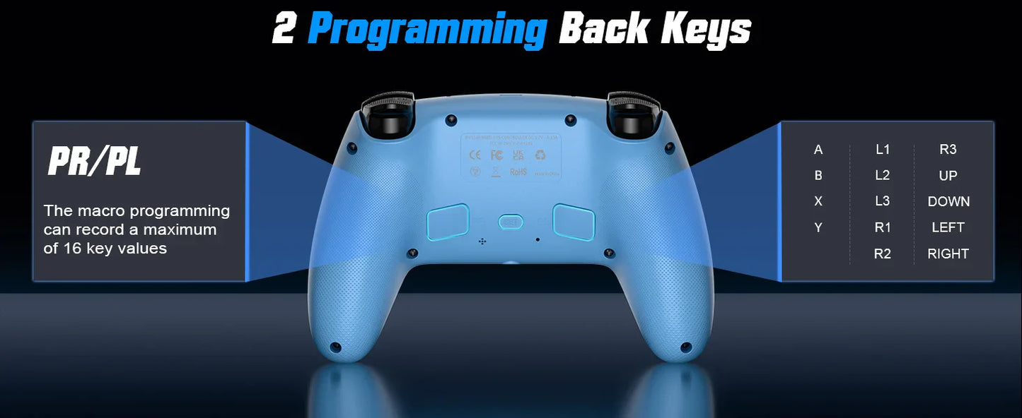 Wireless Bluetooth Gamepad Controller – Dual Vibration Turbo for PS5, PS5 Pro, PS5 Slim & PC
