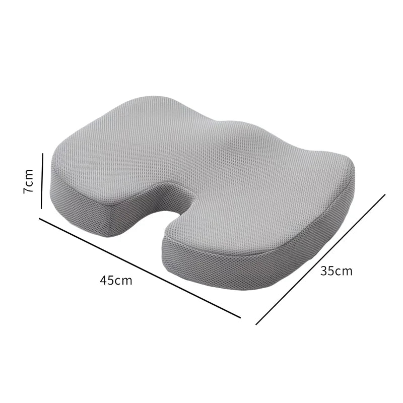 Ergonomic Memory Foam Seat Cushion – Hemorrhoid & Office Chair Support for Sedentary Comfort