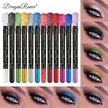 Shiny Pearlescent Highlighter Eyeshadow Pencil – Waterproof Glitter Eyeliner Gel Pen for Long-Lasting Makeup