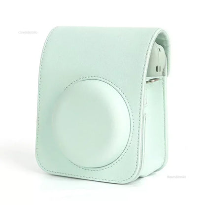 Instax Mini 12 Camera Case - PU Leather Soft Protective Travel Bag with Shoulder Strap for Fujifilm Film Cameras