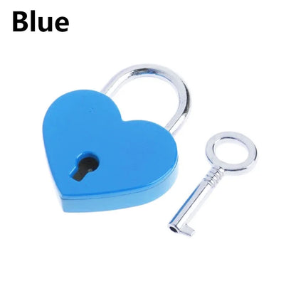 30x39mm Antique Heart-Shaped Padlock – Vintage Pink Romantic Key Lock for Diaries, Weddings, and Jewelry