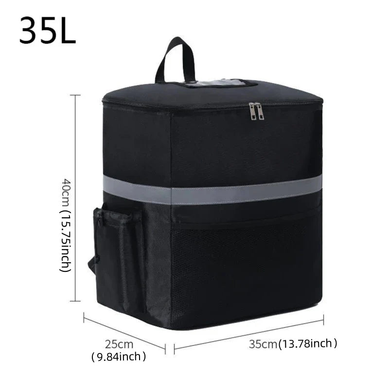 35L Extra Large Thermal Food Cooler Bag — Insulated Backpack for Food Delivery, Fresh-Keeping & Refrigerator Transport