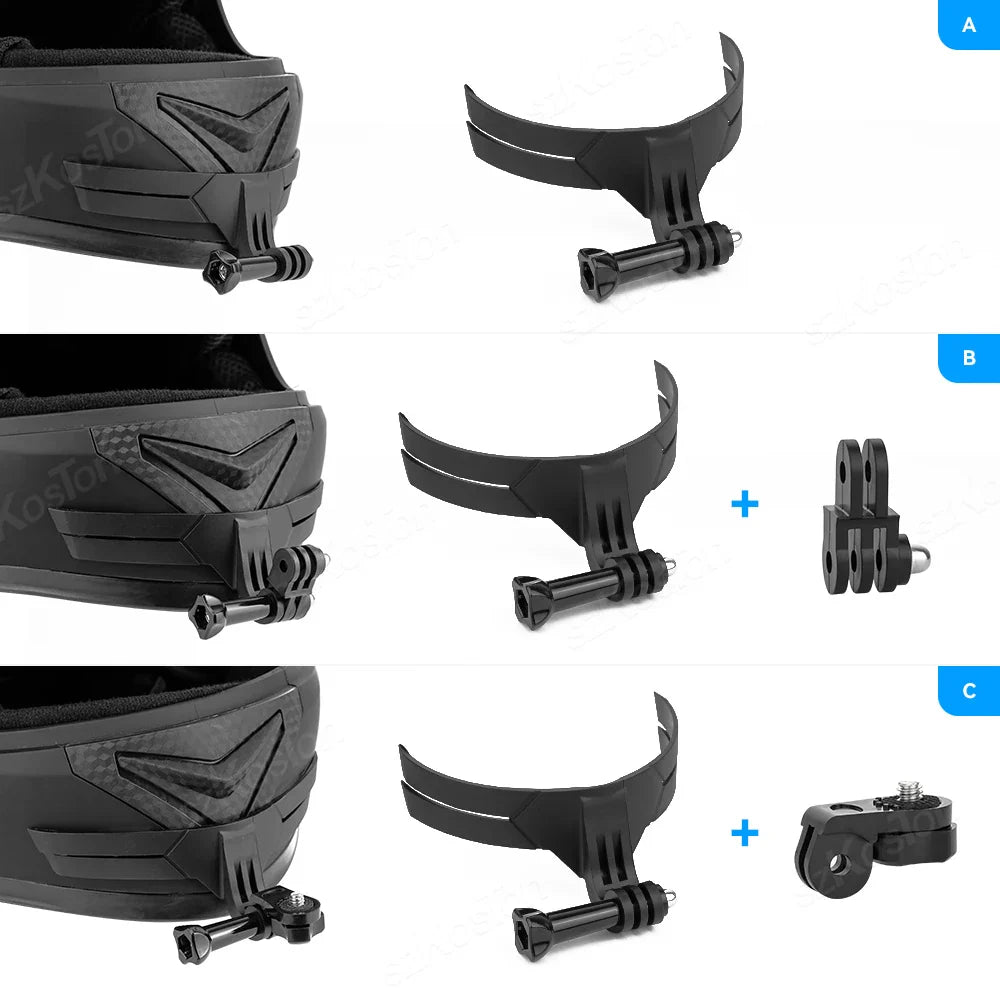 Motorcycle Helmet Chin Mount – Action Camera Holder for DJI Osmo Action & GoPro 8–13, Full Face Riding Gear Accessory