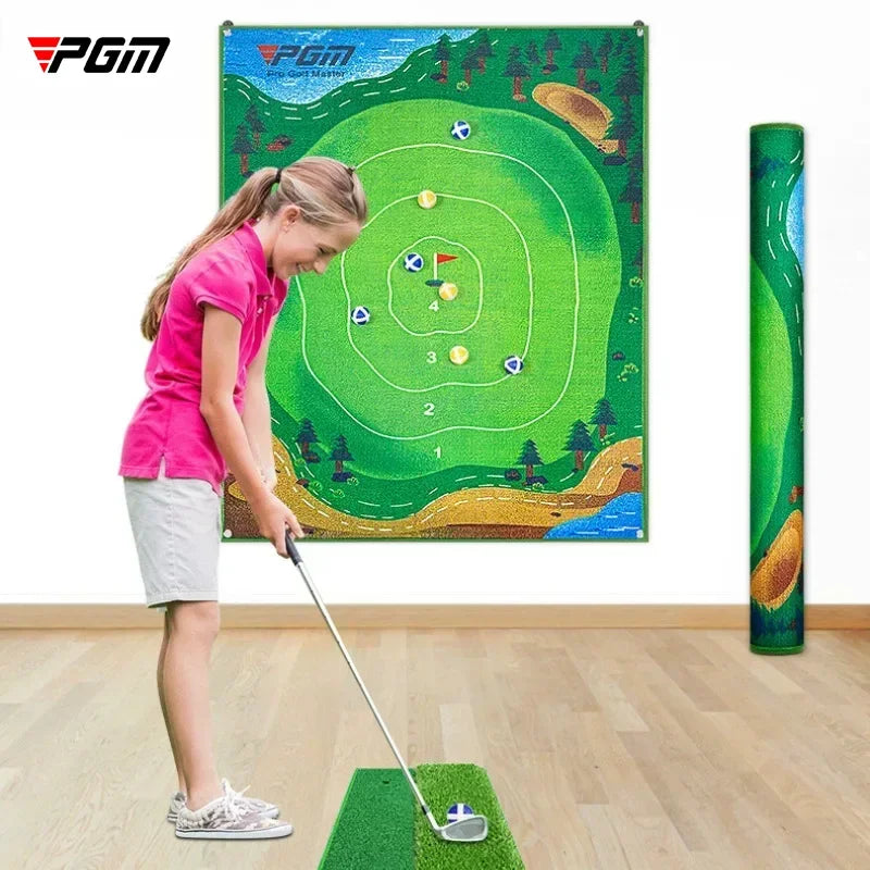PGM DJD040 Indoor Mini Golf Training Aid – Suspended Dartboard Practice Hitting Mat for Indoor & Outdoor Golf Practice