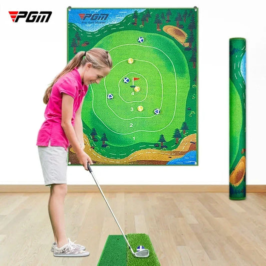 PGM DJD040 Indoor Mini Golf Training Aid – Suspended Dartboard Practice Hitting Mat for Indoor & Outdoor Golf Practice