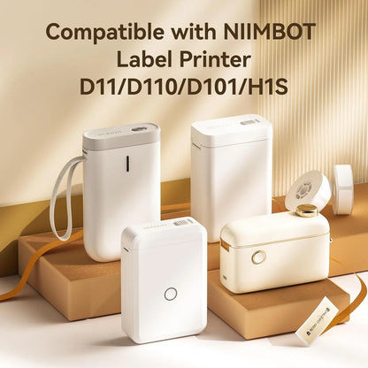Niimbot D11/D110/D11H/D110M Label Sticker Paper, Self-Adhesive Waterproof Pure White Thermal Printer Labels for Home & Office Use
